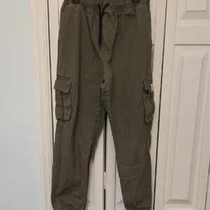Kids Olive Cargo Joggers